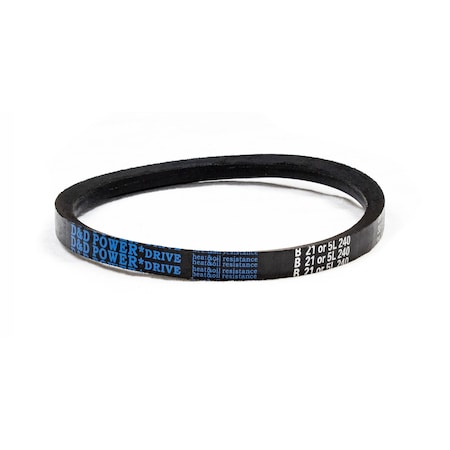 D&D B21/5L240 Classical V-Belt, 24 in Outside Length, 21/32 in Top Width, 1 Ribs B21